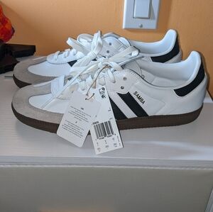 Adidas Samba White and Black Leather Sneakers
